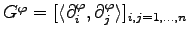 $ G^\varphi=[\langle\partial_i^\varphi,\partial_j^\varphi\rangle]_{i,j=1,\ldots,n}$