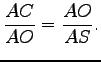 $\displaystyle \frac{AC}{AO}=\frac{AO}{AS} .$