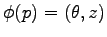 $ \phi(p)=(\theta,z)$